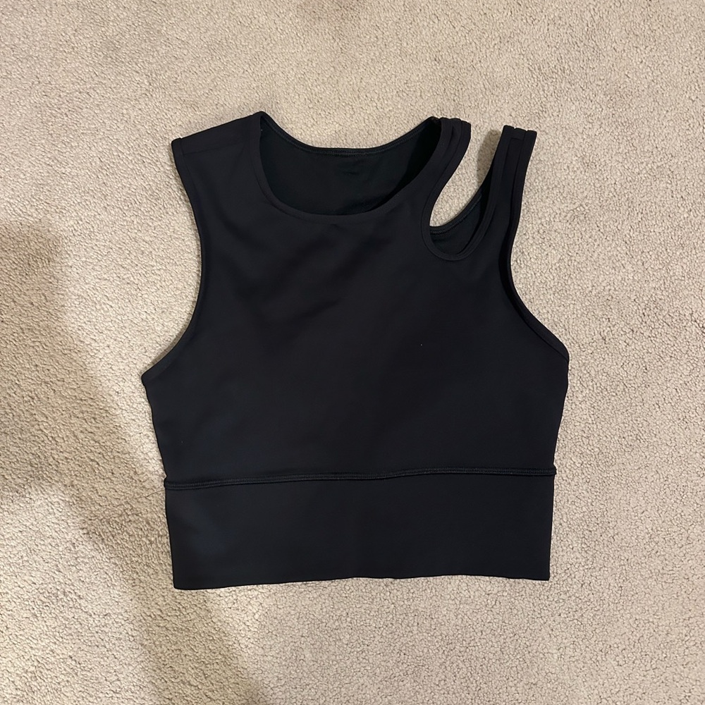 Black Lululemon size 4 cut out longline sports bra